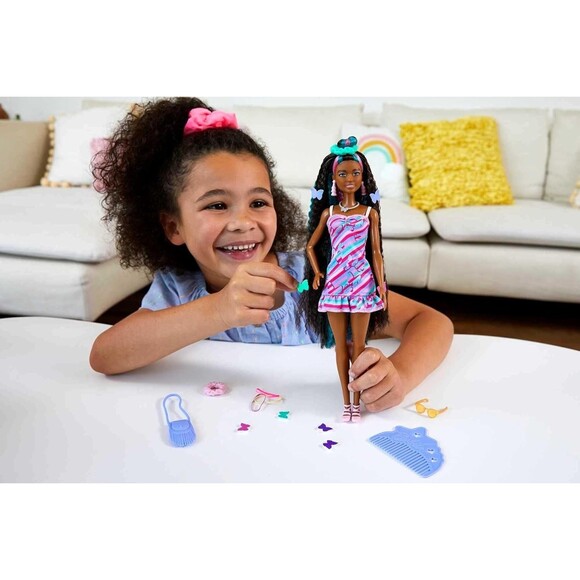 Barbie Totally Hair Doll, Butterfly-Themed with 8.5-inch Fantasy Hair, NEW - Picture 6 of 12